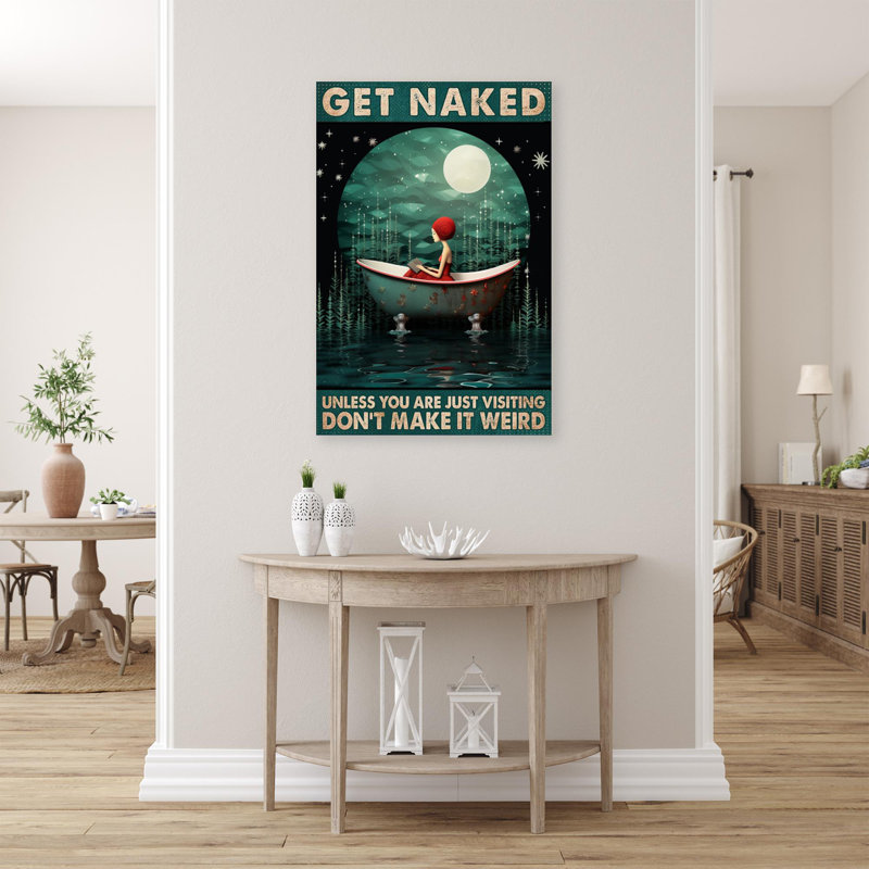 Marq Woman In Bathtub Get Naked On Canvas Print, H 14 po x l 11 po x P 1,25 po