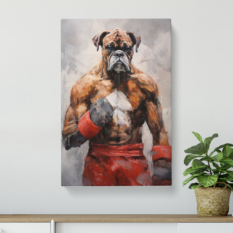Boxer Dog Contemporary - No Frame Print, 60cm H x 40cm W x 3cm D