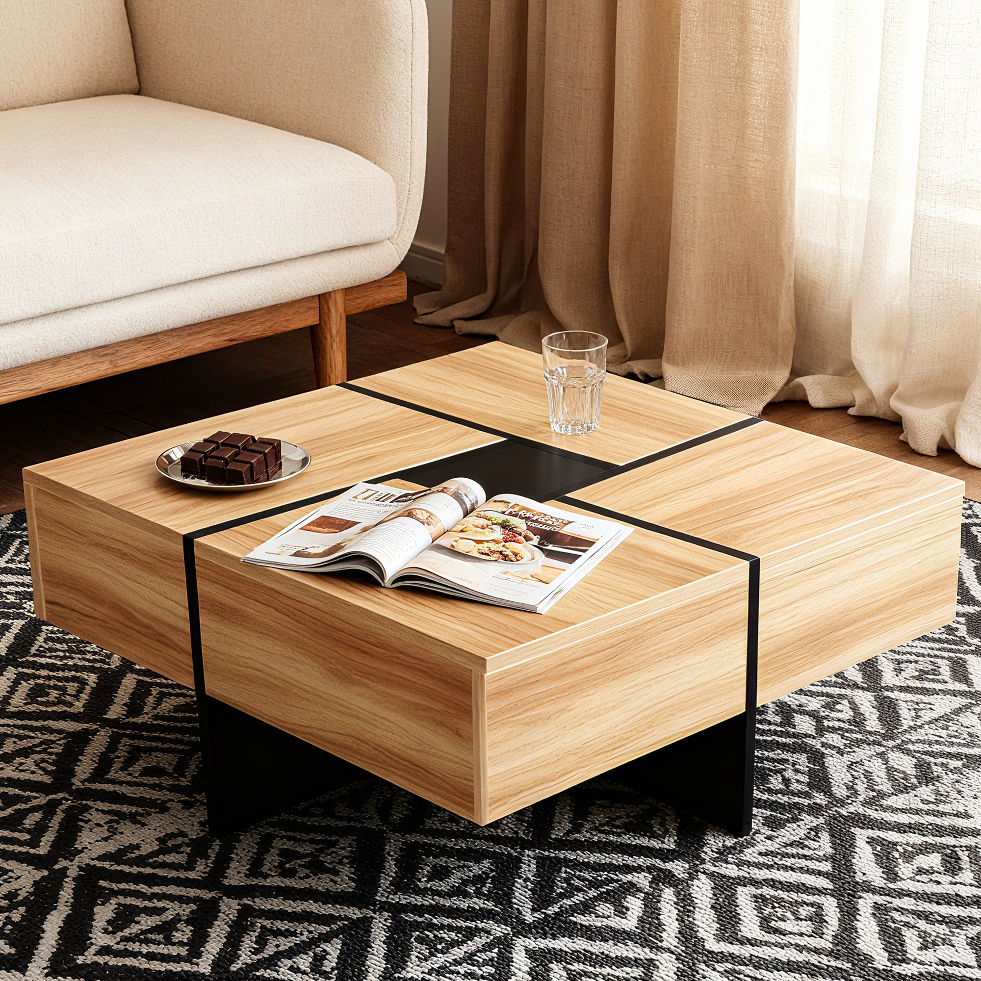 Ivy Bronx Extendable Sliding Tabletop Coffee Table | Wayfair