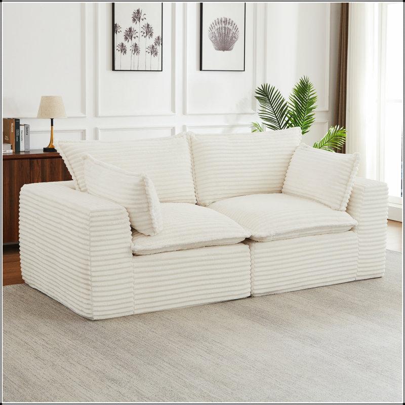 Canapé-lit modulaire moderne Cloud Boneless Cloud, Blanc