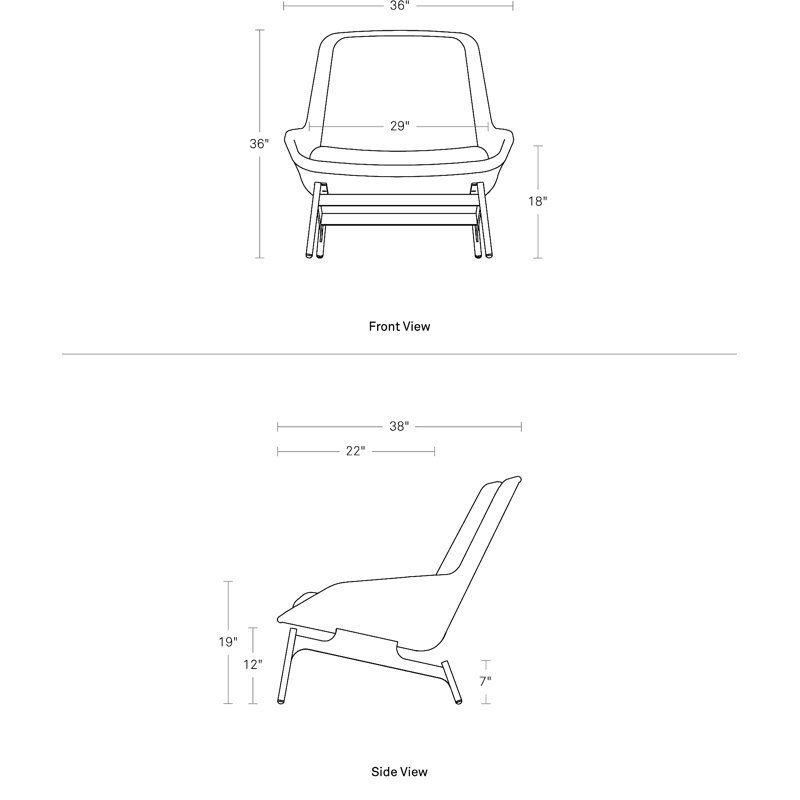 Field Lounge Chair, Ink Genuine Leather