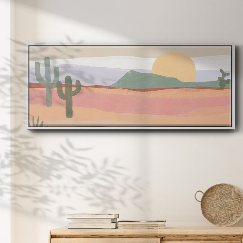 Cactus Plateau I- Framed Canvas, H 20 po x l 50 po