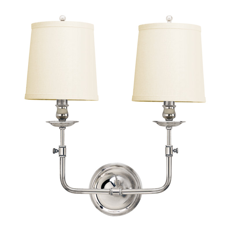 Logan Armed Sconce, Polished Nickel