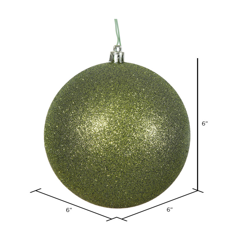 Ornement boule des Fêtes, 6'' H x 6'' W x 6'' D, Olive, 4