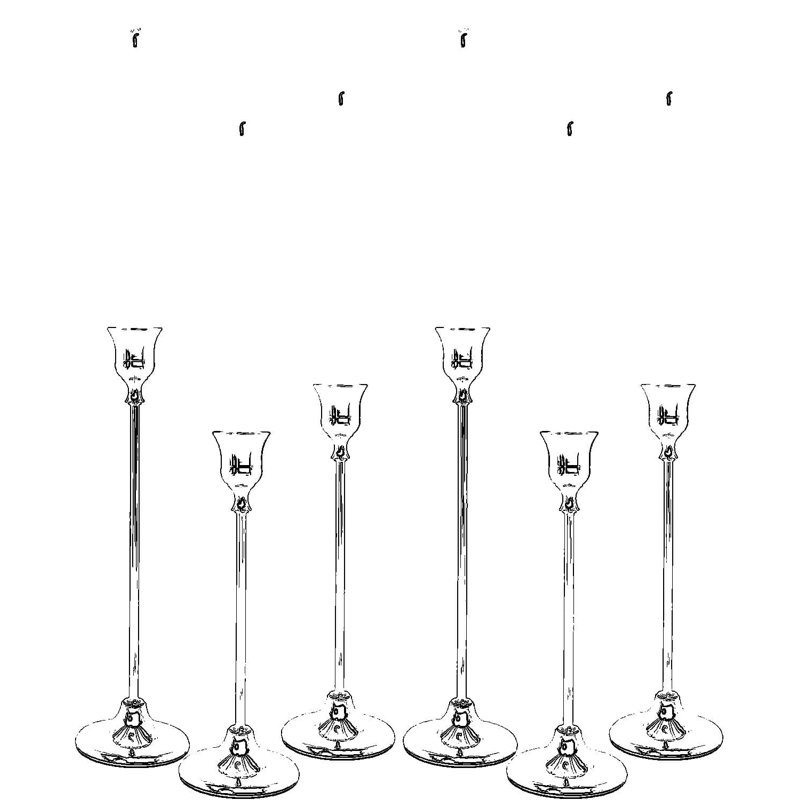 Ensemble de 6 porte-bougies en métal Vintage, H 7,67 po x l 2,2 po x P 2,6 po, Doré, 6
