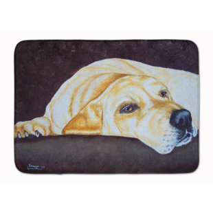 Rayland Naptime Labrador Rectangle Microfiber Non-Slip Bath Rug