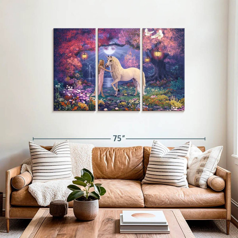 Kelan Unicorn Garden II, H 36 po x l 57 po