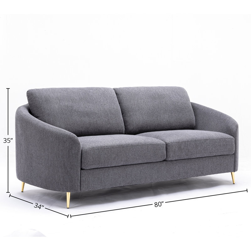 Fauteuil console chic en lin gris, table d'appoint stable, lit de jour contemporain à assise adaptable, structure en métal, espace de détente