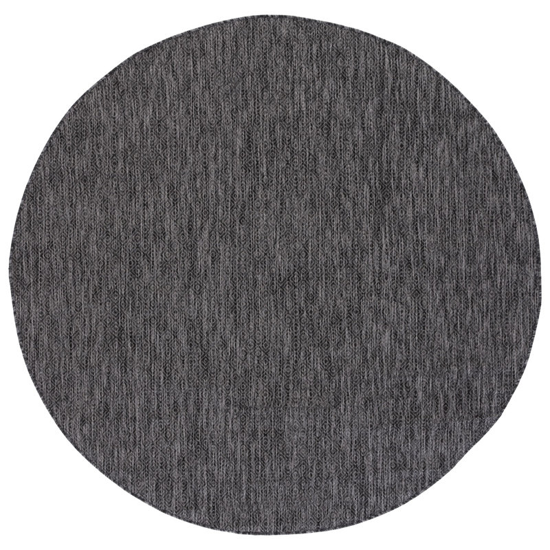 Madyson Black Indoor/Outdoor Area Rug, Round 6'7"