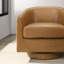 Fauteuil d'appoint pivotant en cuir Berlin avec motif courbé
