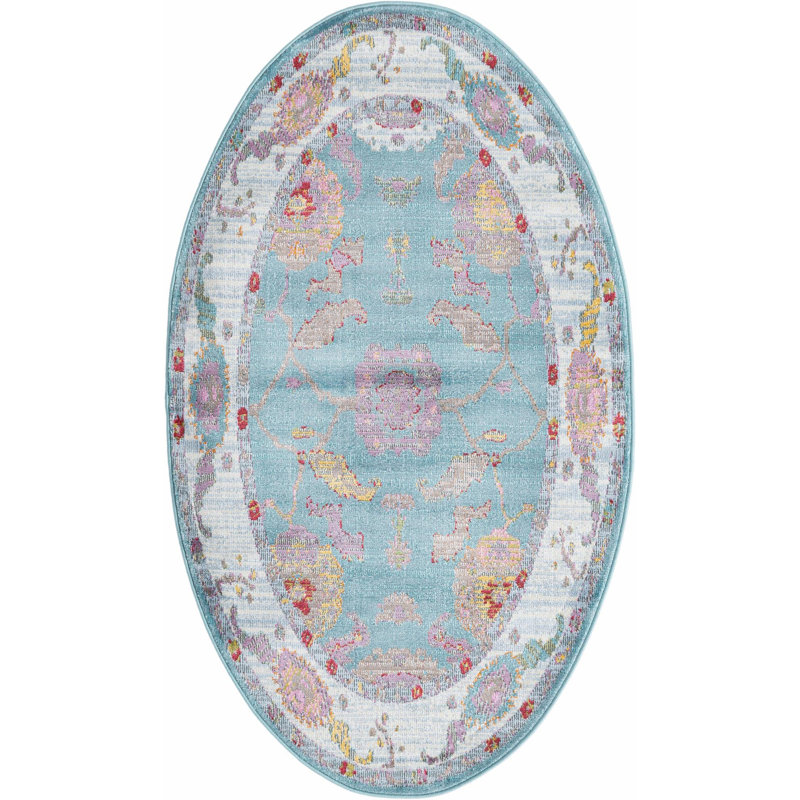 Paragon Floral Indoor Rug, Oval 3'3" x 5'3"