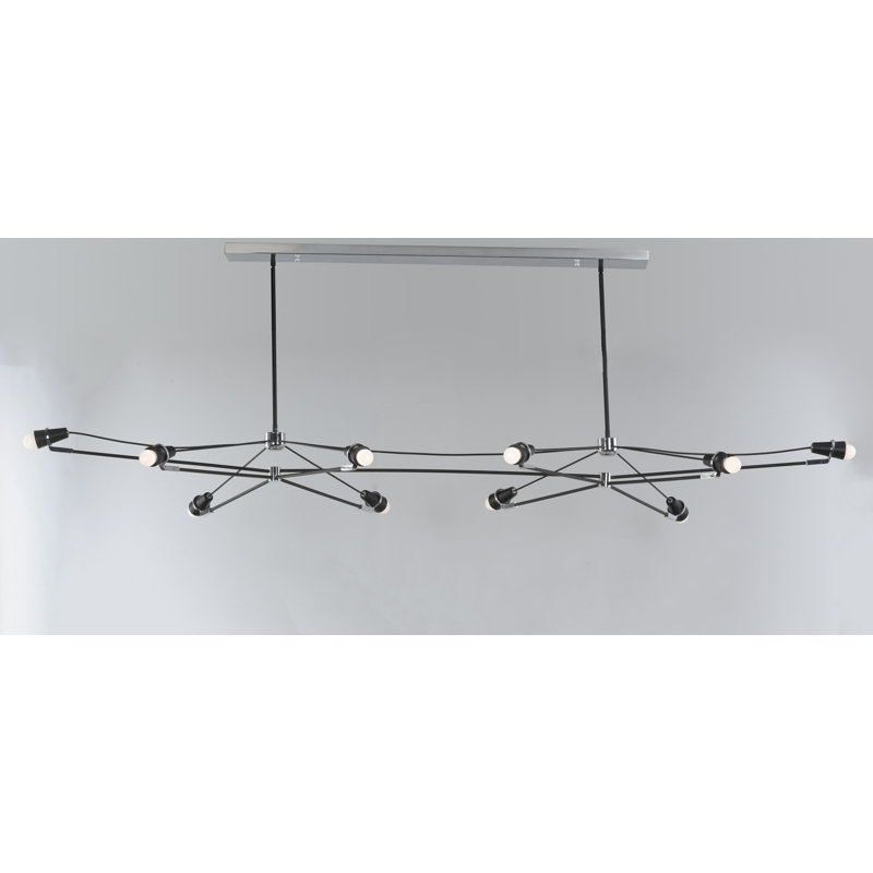 Helena 10 - Light Black/Polished Chrome LED Kitchen Island Pendant