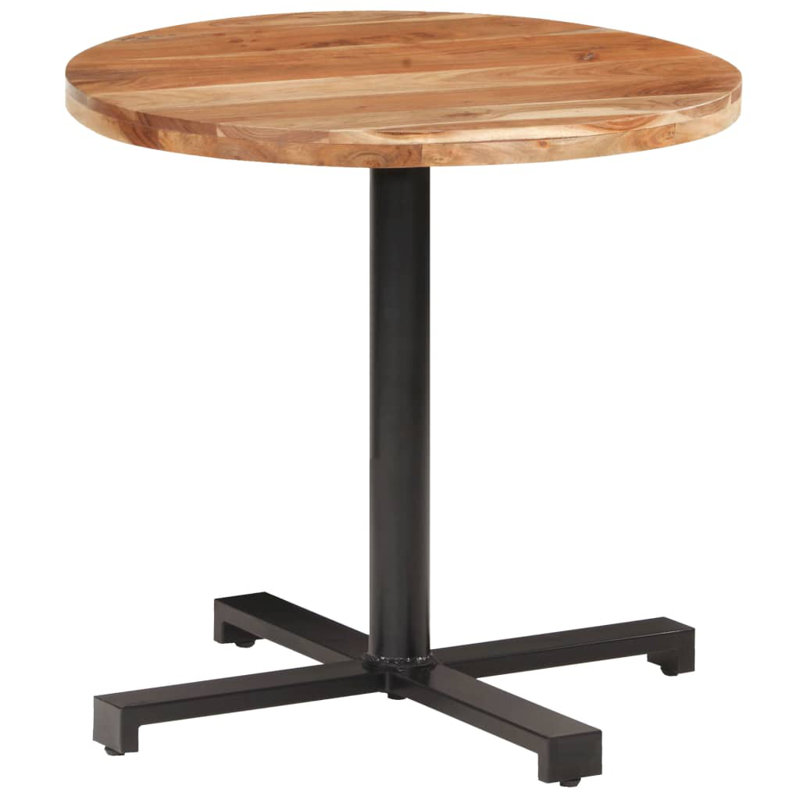 Table bistro ronde en bois d'acacia massif, P 31,5 po x L 31,5 po, Brun foncé