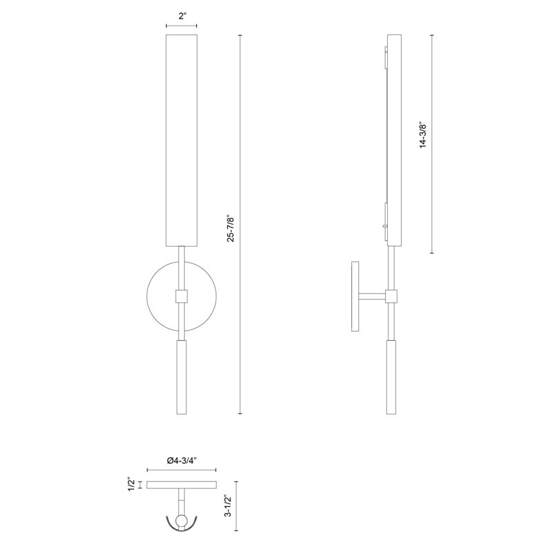 Astrid 1 - Light LED Bath Sconce, Urban Bronze