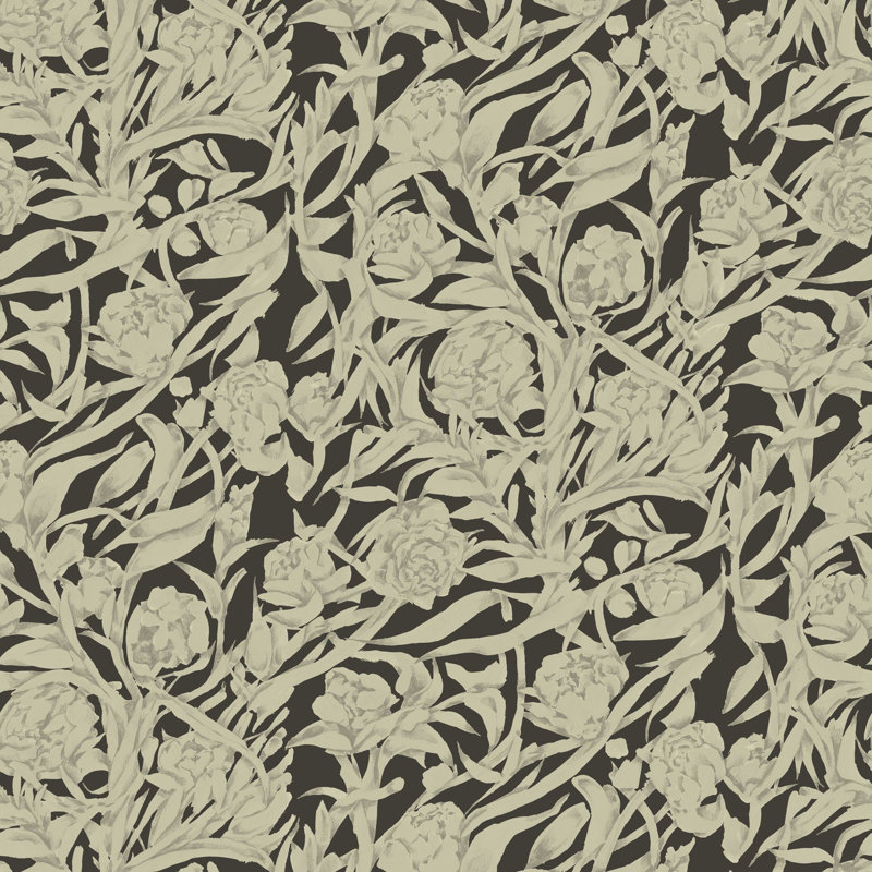 Wandervine - Botanical Wallpaper, Newsprint Beige, Faux Grasscloth