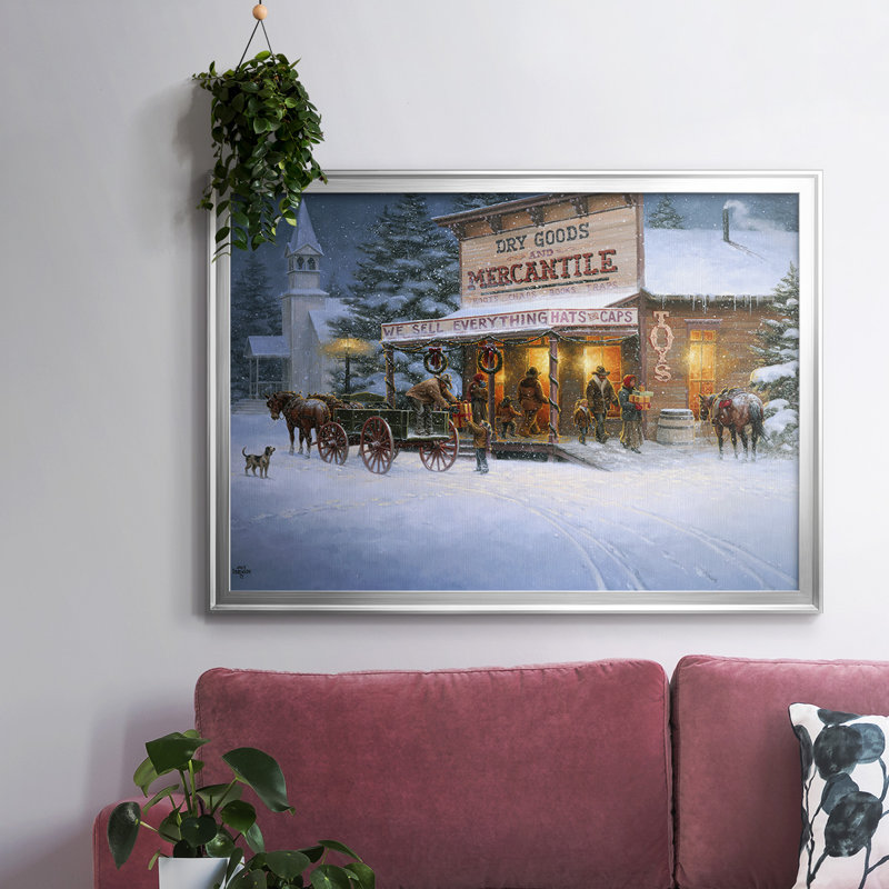 «Christmas Wishes», reproduction d'art sur toile, Argent, H 26 po x l 38 po x P 1,5 po