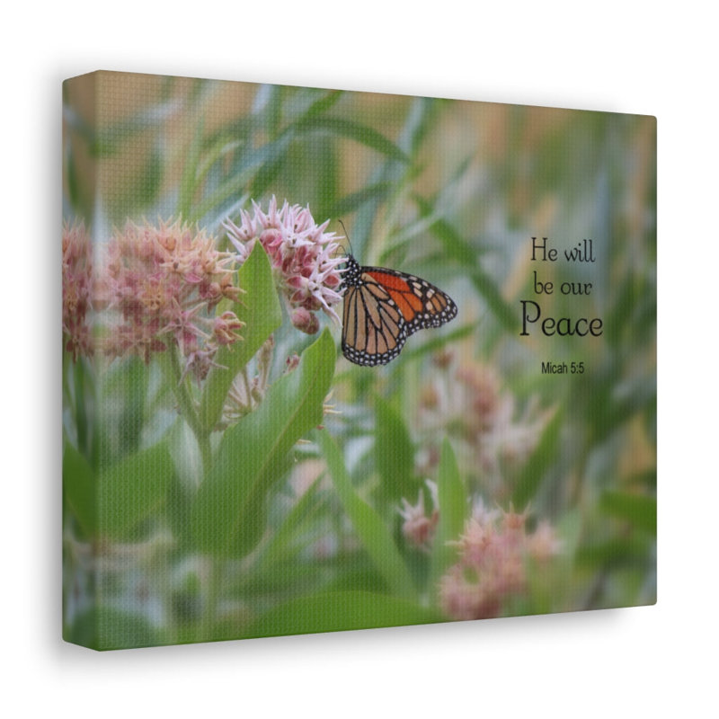 «Be Our Peace Micah 5: 5 Bible Verse Canvas», art mural chrétien, H 11 po x l 14 po