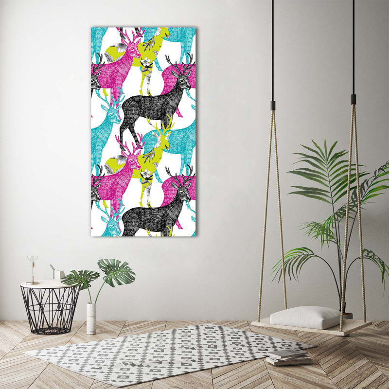 Colourful Deer - Wrapped Canvas Print