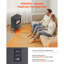 Chaufferette électrique sur pied 22,8 pouces avec flammes réglables 1500W - noir