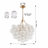 20-Inch Gold Pendant Light Chandelier With Threaded Clear Glass Globe Shade – Adjustable Height