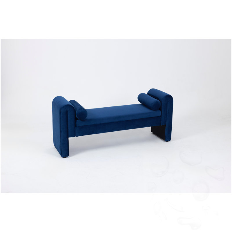 Upholstered  Long Storage Bench, Navy