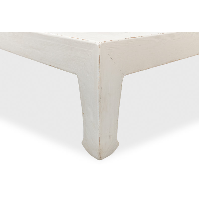 Classic Chinese Solid Wood Coffee Table, White