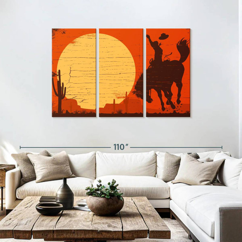 Lelar American Cowboy, 48" H x 74" W