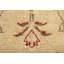 Tapis beige / rouge en laine noué à la main de conception unique 4 pi 0 po x 5 pi 5 po