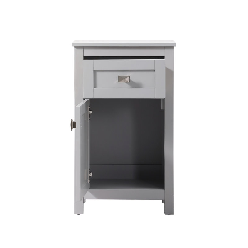 Destinique Bathroom Cabinet, Gray/Brushed Nickel