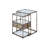 Leeroy Contemporary Glass Frame Rectangular Nesting Table Set with Storage in Antique Brass and Clear
