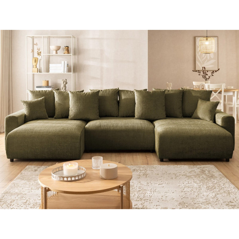 Calma 6 Seater Sectional, Green