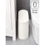 Poubelle rectangulaire blanche en plastique mince avec couvercle à pression, poubelle étroite de 12 litres / 3,2 gallons avec couvercle escamotable pour toilette, chambre à coucher, salle de bain, bureau, cuisine, salle d'eau