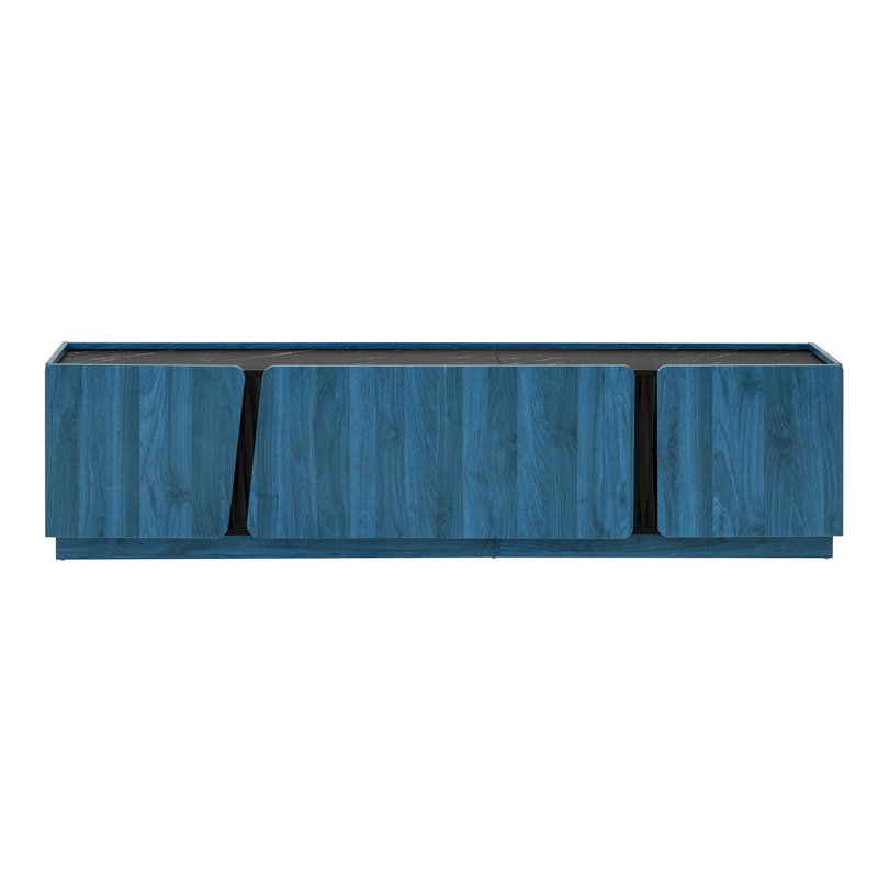 Meuble télé pour téléviseur de 78 po ou moins, Bleu et noir