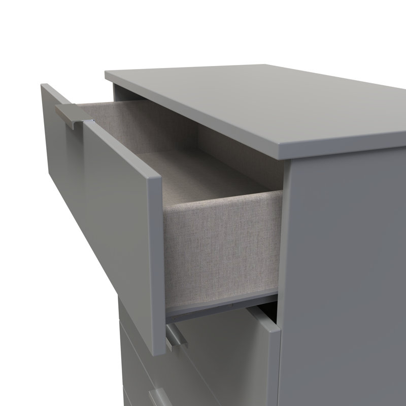 Fully Assembled Agel 5 - Drawer Chest of Drawers, Uniform Grey/Dusk Grey