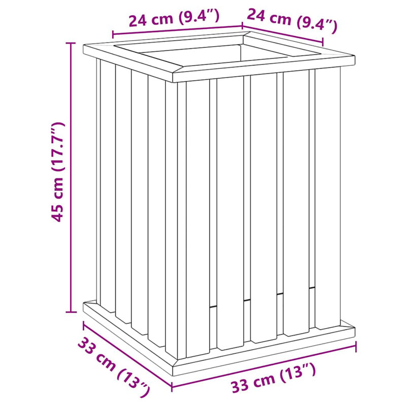 Planter Box, 45cm H x 33cm W x 33cm D