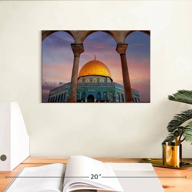 Mosquée Al-Aqsa à Jérusalem, H 8 po x l 12 po