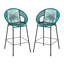 Bleu sarcelle, cadre, siège ergonomique profilé et élégant style tissé, idéal pour balcon, cuisine ou salle à manger. Conception réduisant la fatigue assise. Motif, bar contemporain.