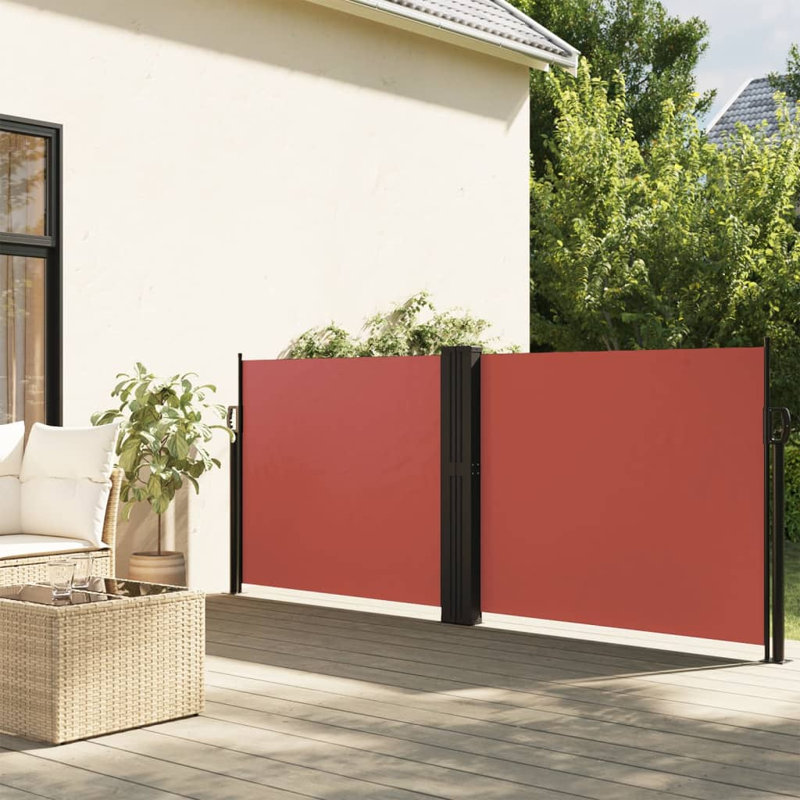 Dakota Fields Retractable Side Awning, Terracotta, 100cm H x 600cm W