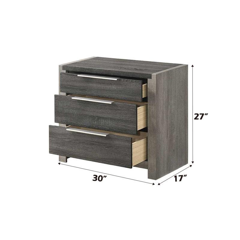 Jehoram Gray Finish Nightstand