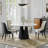  5-Pieces Modern Dining Room Sets (47" Round Dining Table + 4 Chairs) Pre-Assembly, Sintered Stone Tabletop Kitchen Dining Table Set with PU Upholstered Chairs