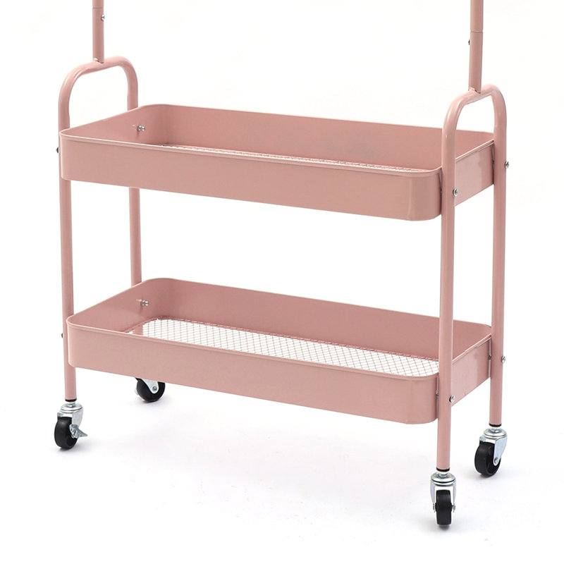 Portant à vêtements en métal 2 en 1 Farhee, Rose