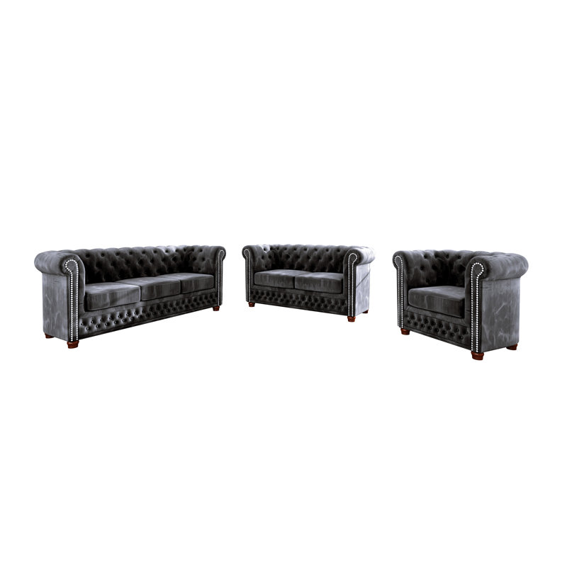  2 seater Chesterfield Sofa, Black