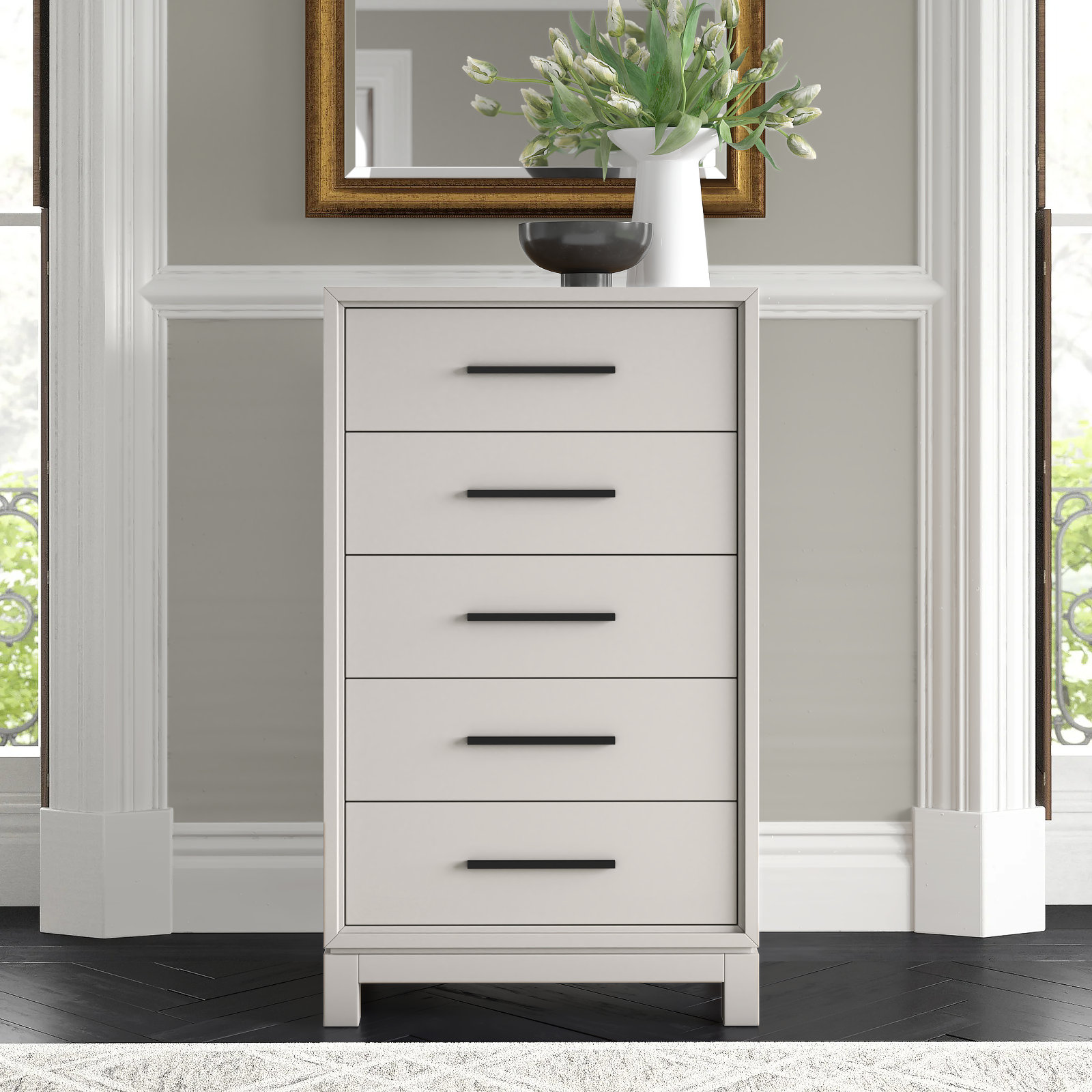 Wrightia 28 " Mahogany Dresser, Chalk White