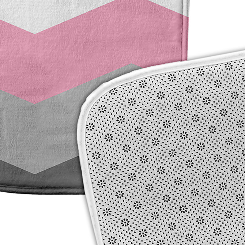 Tapis de bain Samoni, Gris / Rose