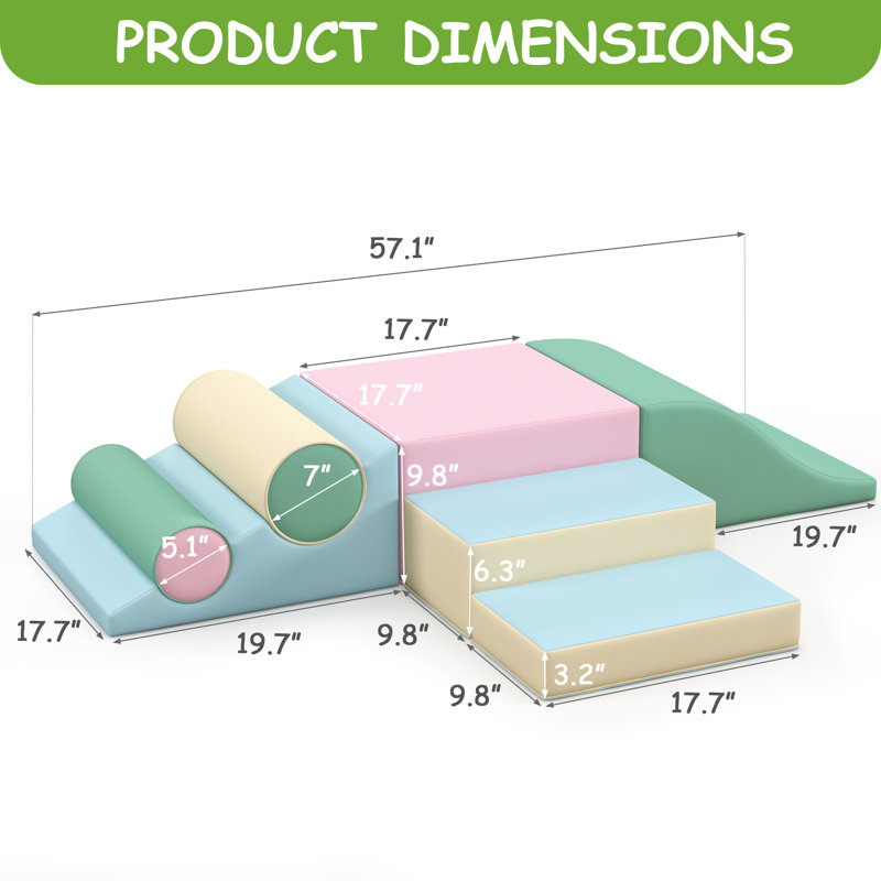 Grimpeur en mousse pour tout-petit, Rose/vert/beige