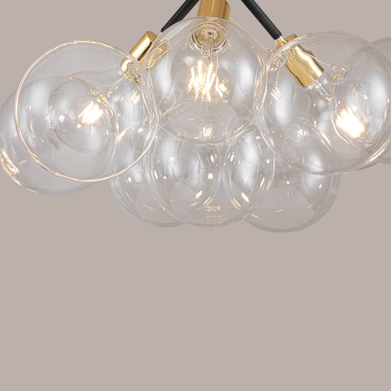 Lustre sphérique unique à 3 lumières Scituate, Noir