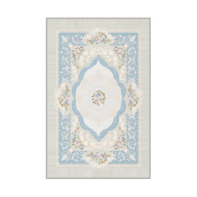 Elegant Hall Carpet, 2.6 x 9.8 Feet | 100% Polyester, 650 g/m², Pile Height: 0.3 Inches | Antibacterial, Non-Slip PVC Dot Underside | Machine Washable, 3D Digital Printing, Ideal for Modern Living Spaces
