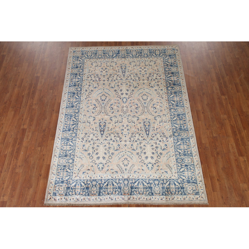 Tapis floral teint à la main 6 x 9 Ziegler