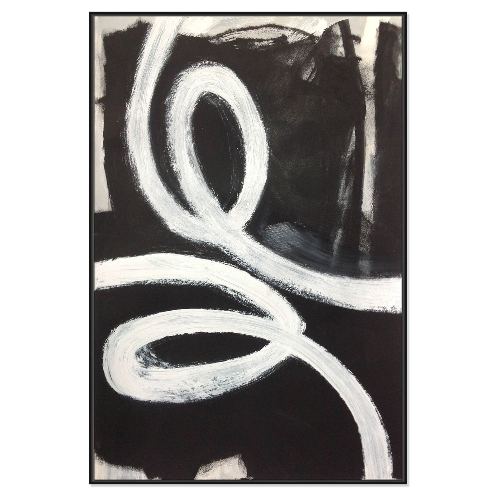 Ansonia Swirly Swirls I by , No, Black Floater Framed, 61.5" H x 41.5" W x 2" D