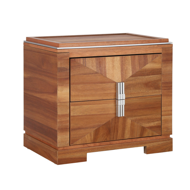 Table de chevet moderne Mid-Century, Marron clair